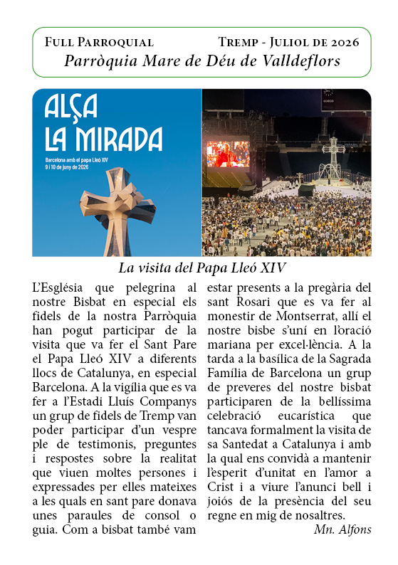 Full Parroquial – Juliol 2026