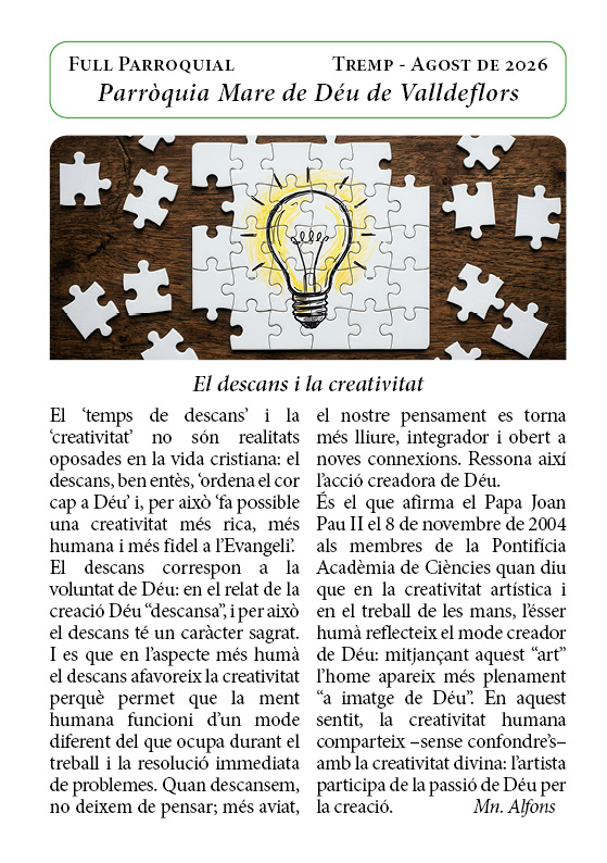 Full Parroquial – Agost 2026